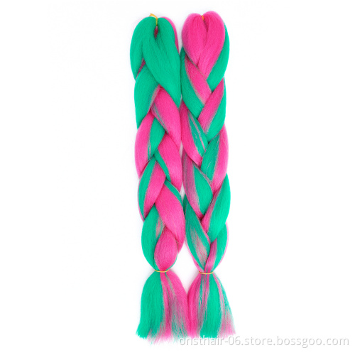 MYZYR Ombre Jumbo Braids Hair 24inch 100g Synthetic Crochet Braids Hair Extensions Fiber For Women One Tone Two Tone Three Tone